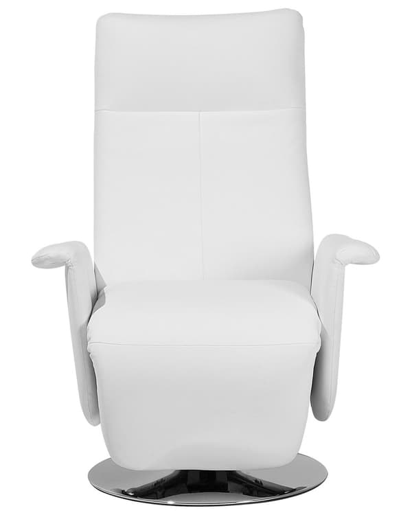 Fåtölj Justerbart Ryggstöd Konstläder Vit Minimalistisk Modern Design