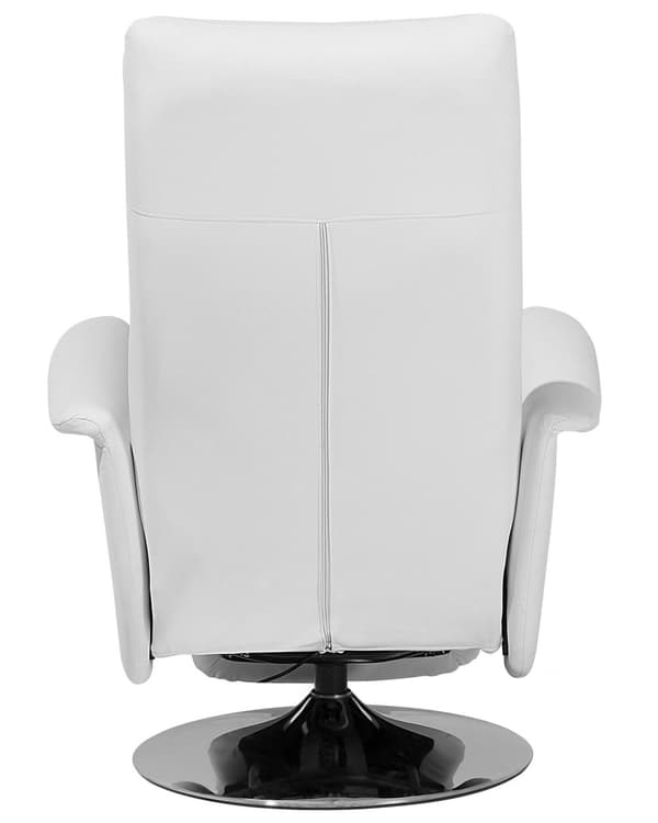 Fåtölj Justerbart Ryggstöd Konstläder Vit Minimalistisk Modern Design