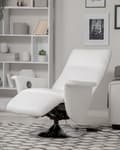 Miniatyrbild 2 av 11: Fåtölj Justerbart Ryggstöd Konstläder Vit Minimalistisk Modern Design