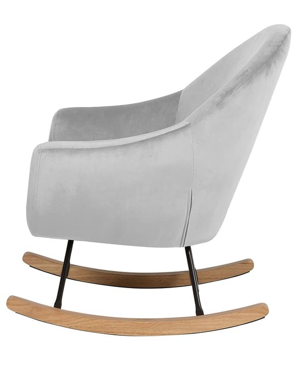 Gungstol Ljusgrå Sammet Gungstolsstomme i Ljusträ Glam Modern Stil