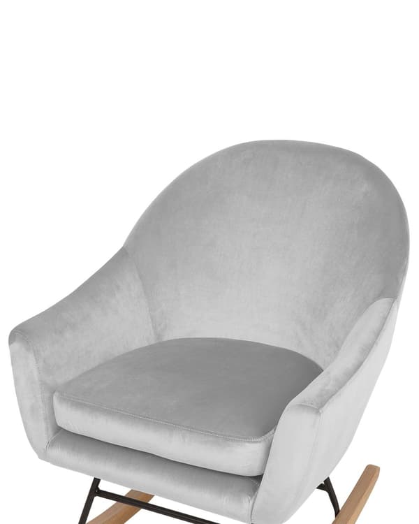 Gungstol Ljusgrå Sammet Gungstolsstomme i Ljusträ Glam Modern Stil