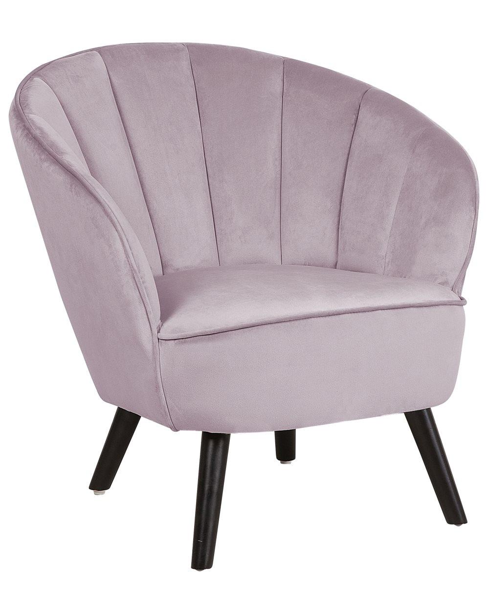 Fåtölj sammet rosa DALA