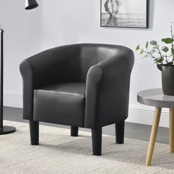 [en.casa] Lænestol - 70x70x58cm - tekstil - sort