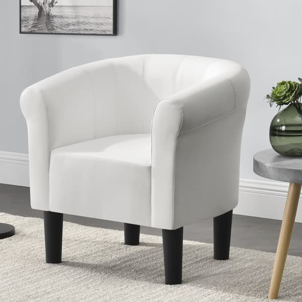 Fåtölj Jelgava 70x70x58cm vit textil [en.casa]
