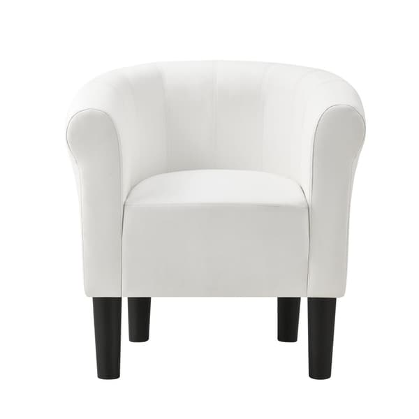Fåtölj Jelgava 70x70x58cm vit textil [en.casa]