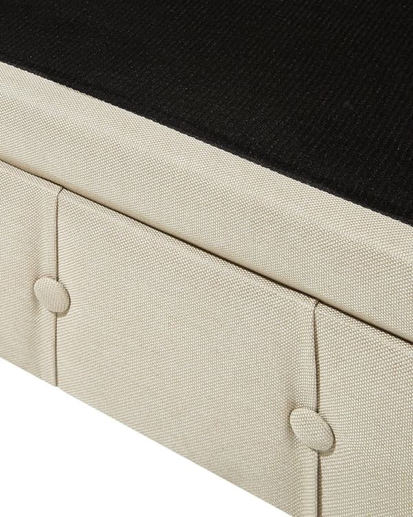 Chesterfield Lænestol Beige Polyester med Sorte Træben 112 x 85 x 79 Bred Tyk Polstret Armstol Knap Tuftet Venetiansk Barok stil Stue Dekor