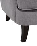 Miniatyrbillede 9 af 11: Lænestol Lysegrå Knap Tuftet Ryg Sorte Ben Elegant Chesterfield Stil Stue