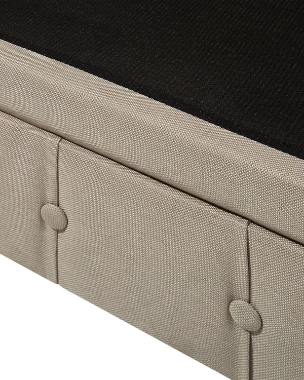 Chesterfield Lænestol Beige Polyester med Sorte Træben 112 x 85 x 79 Bred Tyk Polstret Armstol Knap Tuftet Venetiansk Barok stil Stue Dekor
