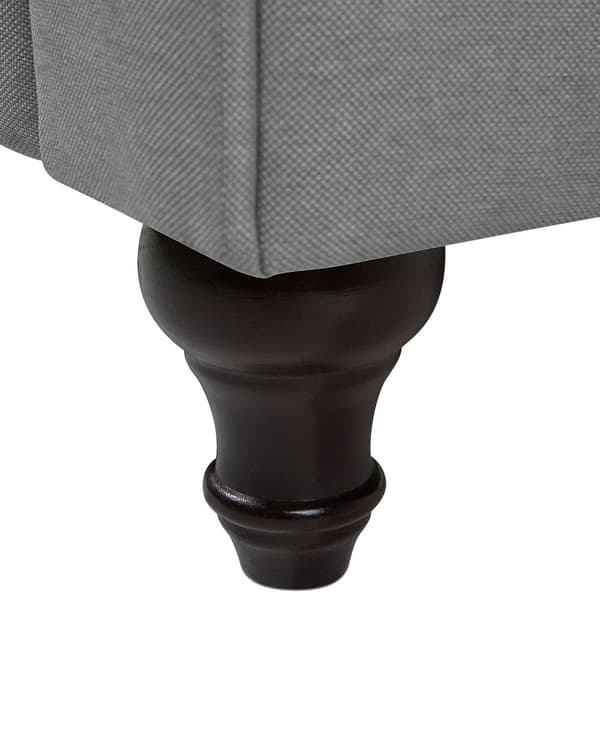 Chesterfield Lænestol Lysegrå Polyester med Sorte Træben 112 x 85 x 79 Bred Tyk Polstret Armstol Knap Tuftet Venetiansk Barok stil Stue Dekor