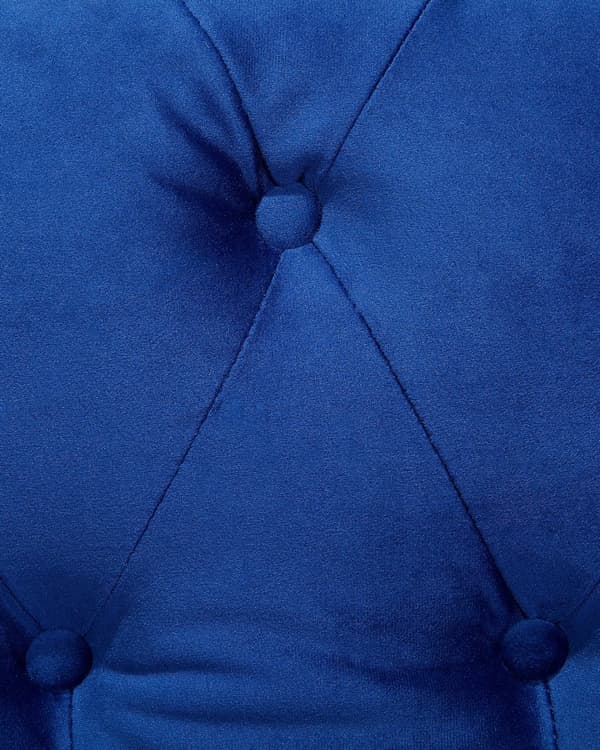 Chesterfield Lænestol Blå Velour med Skum og Sorte Træben 108 x 80 x 70 Bred Tyk Polstret Armstol Knap Tuftet Venetiansk Barok stil Stue Dekor
