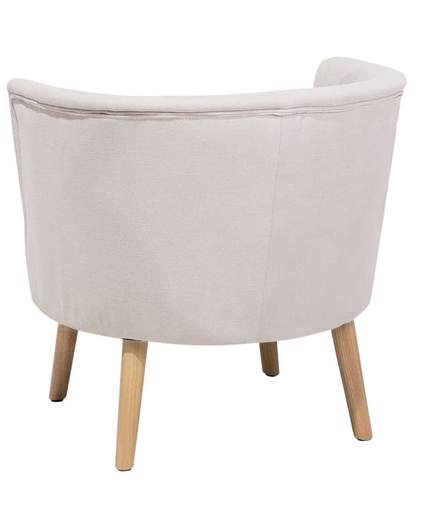 Lænestol off-white/Grå-hvid Polstret Lyse Træben Retro Stil