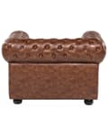Miniatyrbillede 8 af 11: Chesterfield Læderlænestol Gyldenbrun Sorte Træben 108 x 80 x 70 Bred Tyk Polstret Armstol Knap Tuftet Kunstlæder Venetiansk Barok stil Stue