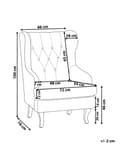 Miniatyrbillede 3 af 11: Lænestol Grå Polyester Stof Polstring Øreklapstol Chesterfield Mønster Retro Stil til Stue og Soveværelse