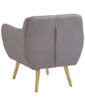 Miniatyrbillede 5 af 8: Lænestol Grå Stof Lyst Træben 68 x 59 x 77 cm Blød Klassisk Polstret Stol til Stue Tuftet Knappet Quiltet Ryglæn Retro Stil Inspiration