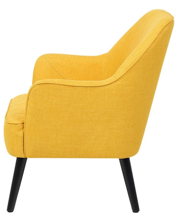 Lænestol Gul Klubstol Retro Stil Træben