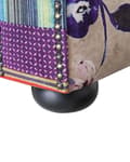 Miniatyrbillede 9 af 11: Chesterfield Lænestol Lilla Polyester med Sorte Træben 108 x 80 x 70 Bred Tyk Polstret Armstol Knap Tuftet Patchwork Moderne Barok stil Stue