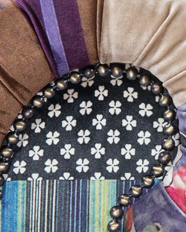 Chesterfield Lænestol Lilla Polyester med Sorte Træben 108 x 80 x 70 Bred Tyk Polstret Armstol Knap Tuftet Patchwork Moderne Barok stil Stue