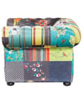 Miniatyrbillede 6 af 11: Chesterfield Lænestol Gul og Grøn 108 x 80 x 70 Bred Tyk Polstret Armstol Knap Tuftet Patchwork Moderne Barok stil Stue