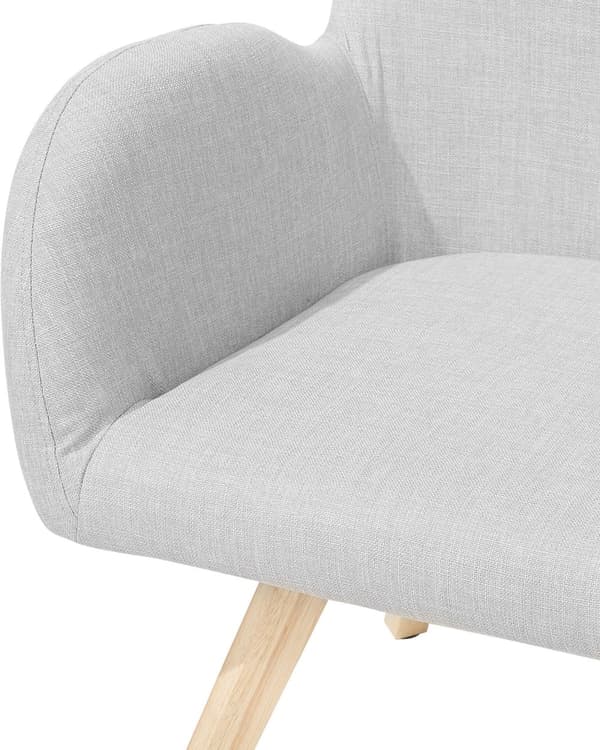 Lænestol Lyst Træ Polyester Gummitræ Blomstret Moderne Skandinavisk Design Træplast Multifarvet Lysegrå Stue Hjemmekontor
