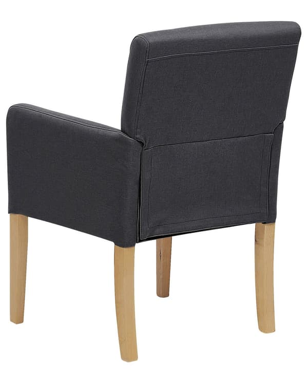 Spisebordsstol Lyst Gummitræ Ben Grå Polyester Polstret Klassisk Spisestue Stol med Armlæn Design til Køkken Stol til Spisebord