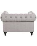 Miniatyrbillede 6 af 11: Chesterfield Lænestol Lysegrå Polyester med Sorte Træben 108 x 80 x 70 Bred Tyk Polstret Armstol Knap Tuftet Venetiansk Barok stil Stue Dekor