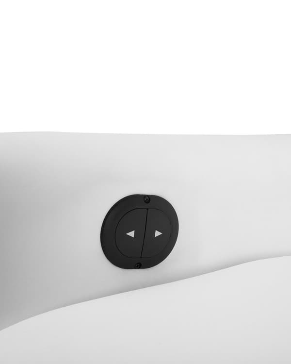 Lænestol Hvid Kunstlæder Sølv Metal Justerbar Ryg Indbygget Fodskammel Høj Ryg Hvilestol med Drejefunktion Minimalistisk Moderne Stue Tilbehør