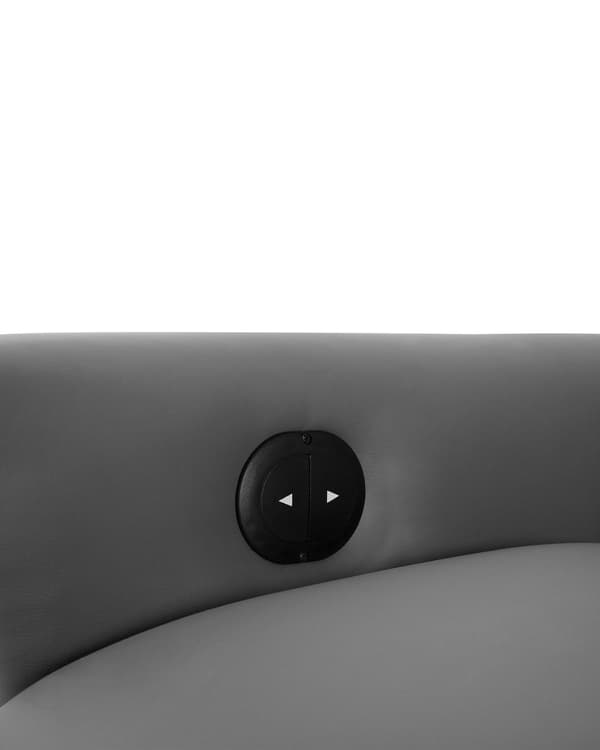 Lænestol Grå Kunstlæder Sølv Metal Justerbar Ryg Indbygget Fodskammel Høj Ryg Hvilestol med Drejefunktion Minimalistisk Moderne Stue Tilbehør