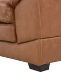 Miniatyrbillede 8 af 9: Lænestol Brunt Læder og Skum 85 x 115 x 89 cm Lounge Læderlænestol med Dyb Sæde Siddeplads Retro Stil til Stue Indretning Tilbehør