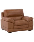 Miniatyrbillede 1 af 9: Lænestol Brunt Læder og Skum 85 x 115 x 89 cm Lounge Læderlænestol med Dyb Sæde Siddeplads Retro Stil til Stue Indretning Tilbehør