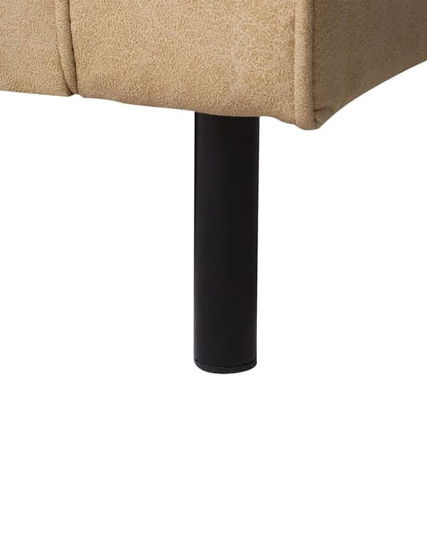Fåtölj Beige Konstläder Svarta Ben Minimalistisk Vardagsrum