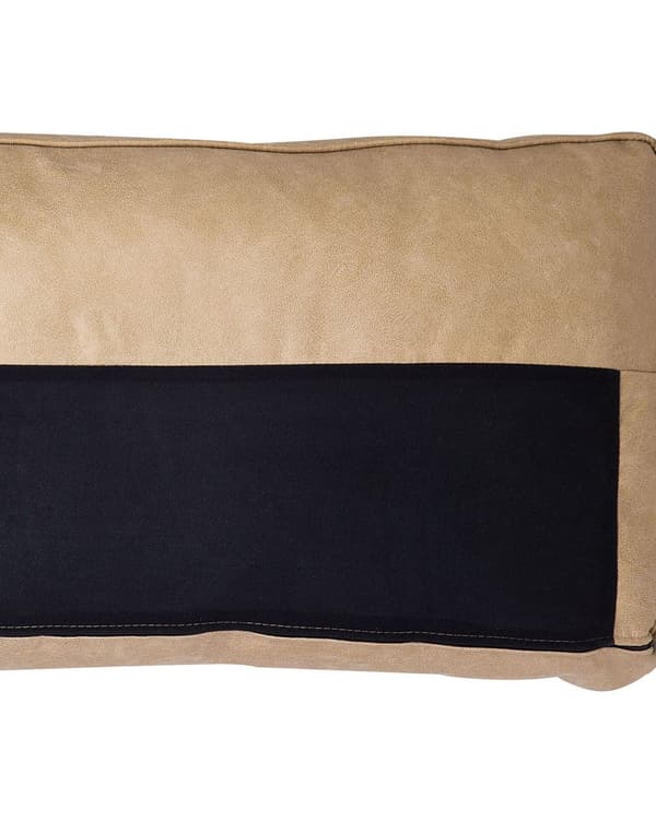 Fåtölj Beige Konstläder Svarta Ben Minimalistisk Vardagsrum