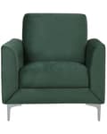 Miniatyrbillede 4 af 7: Lænestol Grøn Velour Stof og Sølv Krom Metalben 75 x 89 x 90 cm Dekorativ Blød Polstret Dyb Hvilestol Klassisk Retro Moderne Stue Tilbehør