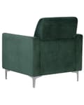 Miniatyrbillede 5 af 7: Lænestol Grøn Velour Stof og Sølv Krom Metalben 75 x 89 x 90 cm Dekorativ Blød Polstret Dyb Hvilestol Klassisk Retro Moderne Stue Tilbehør