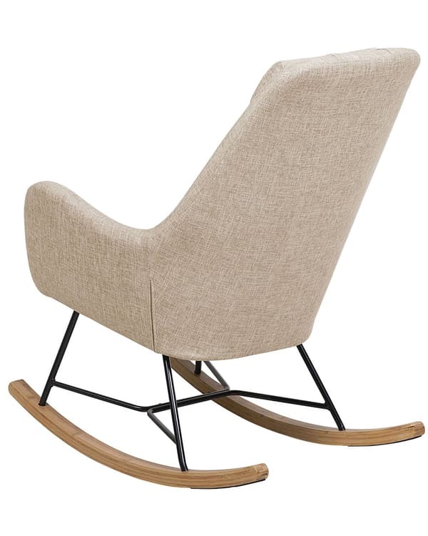 Gungstol Ljusbeige Tyg Metallben Gungstolsstomme i Trä Modern