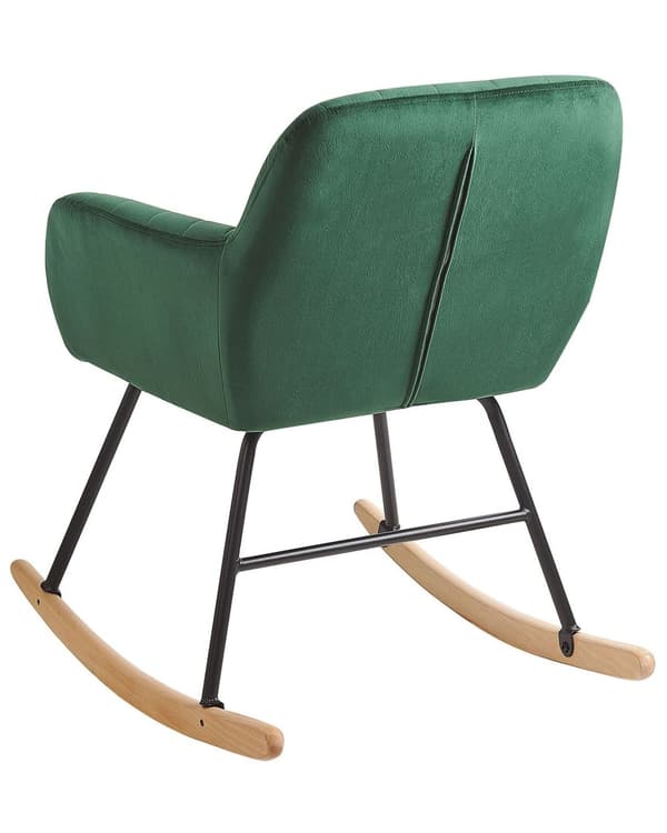 Gungstol Grön Sammet Metallben Träskridskor Modern