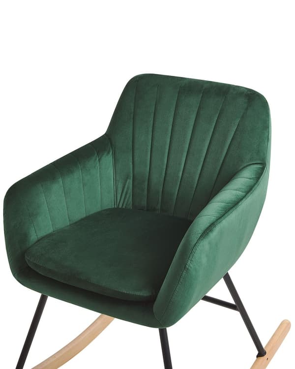Gungstol Grön Sammet Metallben Träskridskor Modern