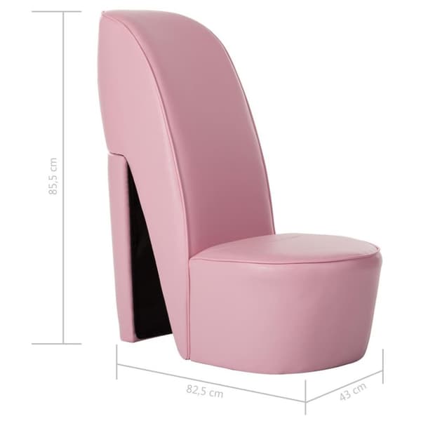 vidaXL stol højhælet sko-design kunstlæder pink