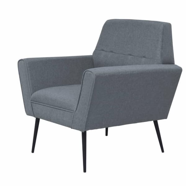 vidaXL Fåtölj ljusgrå stål och tyg