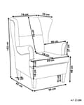 Miniatyrbillede 3 af 11: Øreklapstol lys beige Polyester Nylon Stof med Skumfyld Brun Gummitræ ben 102 x 63 x 74 cm Polstret blød Valsede Arme Retro Stil Top Kvalitet