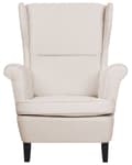Miniatyrbillede 6 af 11: Øreklapstol lys beige Polyester Nylon Stof med Skumfyld Brun Gummitræ ben 102 x 63 x 74 cm Polstret blød Valsede Arme Retro Stil Top Kvalitet