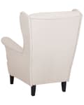 Miniatyrbillede 8 af 11: Øreklapstol lys beige Polyester Nylon Stof med Skumfyld Brun Gummitræ ben 102 x 63 x 74 cm Polstret blød Valsede Arme Retro Stil Top Kvalitet