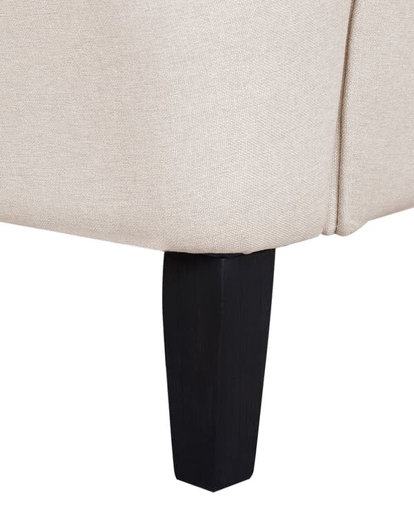 Øreklapstol lys beige Polyester Nylon Stof med Skumfyld Brun Gummitræ ben 102 x 63 x 74 cm Polstret blød Valsede Arme Retro Stil Top Kvalitet