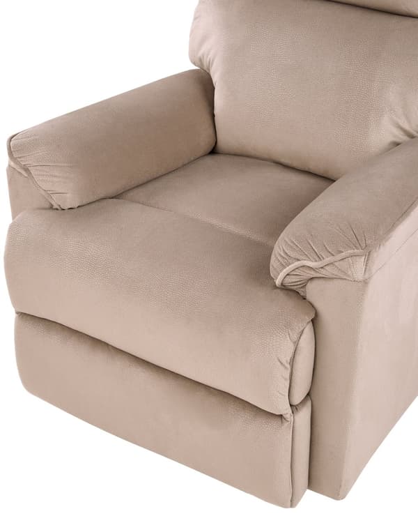 Lænestol Lysebrun Polyester Skum Bomuld 104 x 93 x 82 cm Hvilestol Armlæn Justerbar Indbygget Fodskammel Otiumstol Vippefunktion Retro Stil