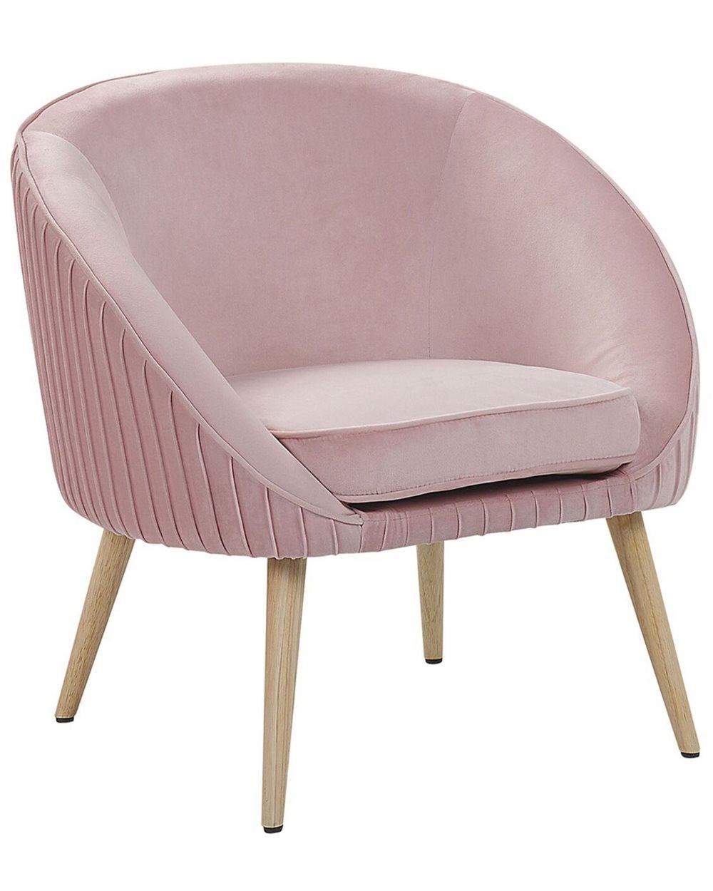 Fåtölj sammet rosa TROMSO