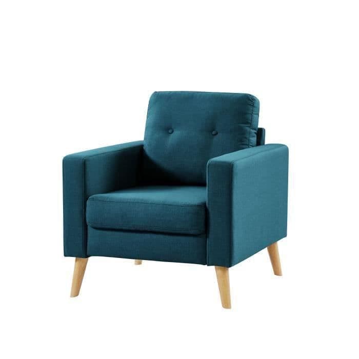 IBRA lænestol - Blåt stof - Skandinavisk - B 80 x D 83 cm
