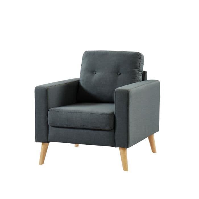 IBRA lænestol - Stofgrå - Skandinavisk - B 80 x D 83 cm
