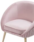 Miniatyrbillede 6 af 10: Lænestol Rosa Velour Forsænket Arme Træben Retro Stil