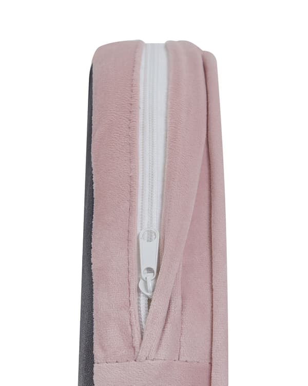 Lænestol Rosa Velour Forsænket Arme Træben Retro Stil