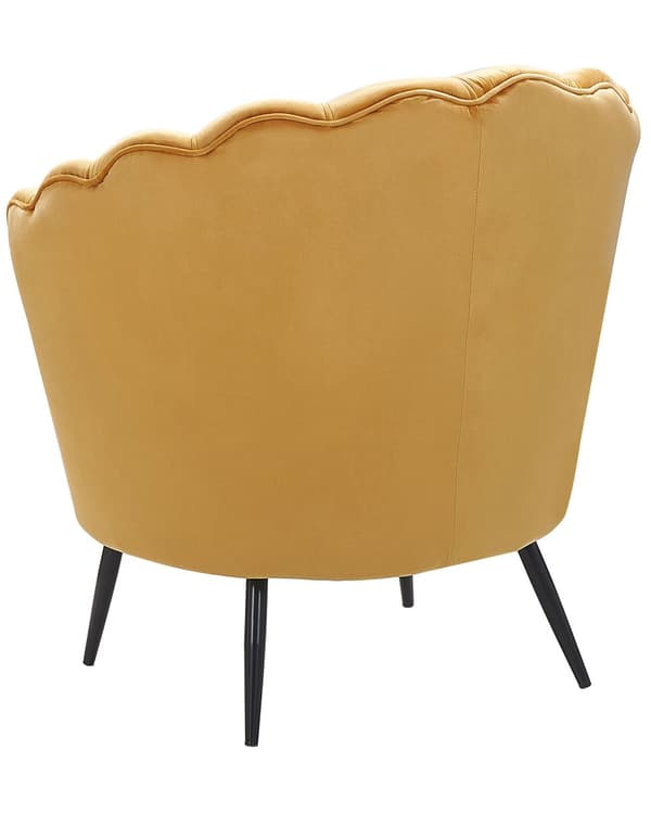 Lænestol Gul Velour Metalben Retro Stil
