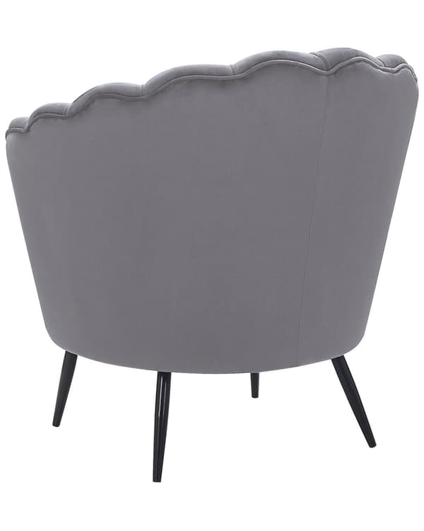 Lænestol Grå Velour Metalben Retro Stil